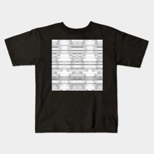 Totem Abstract Motif in Gray Kids T-Shirt
